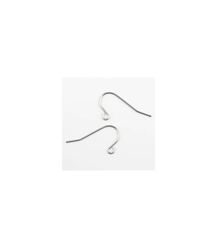 Boucles d'oreilles Hameçons en Acier Inoxydable 11mm - Argenté Foncé - La Paire