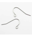 Boucles d'oreilles Hameçons en Acier Inoxydable 11mm - Argenté Foncé - La Paire