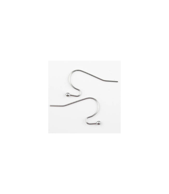 Boucles d'oreilles Hameçons en Acier Inoxydable 12mm - Argenté Foncé - La Paire