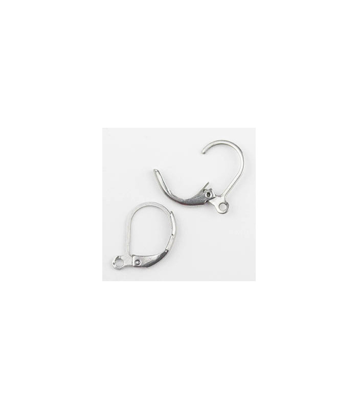 Boucles d'oreilles Dormeuses 16x10,5mm - Argenté Foncé - La Paire