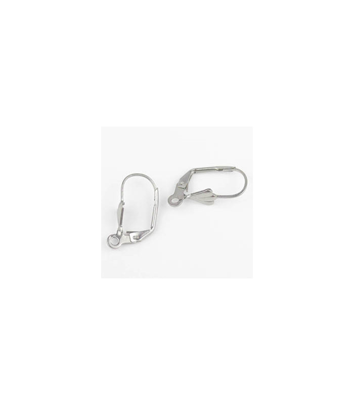 Boucles d'oreilles Dormeuses Coquillage 18x11mm - Argenté Foncé - La Paire