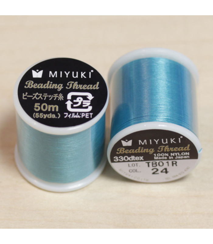 Fil Miyuki - Bobine de 50m - 0,27mm - Bleu Turquoise - 24