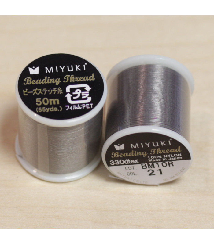 Fil Miyuki - Bobine de 50m - 0,27mm - Gris - 21