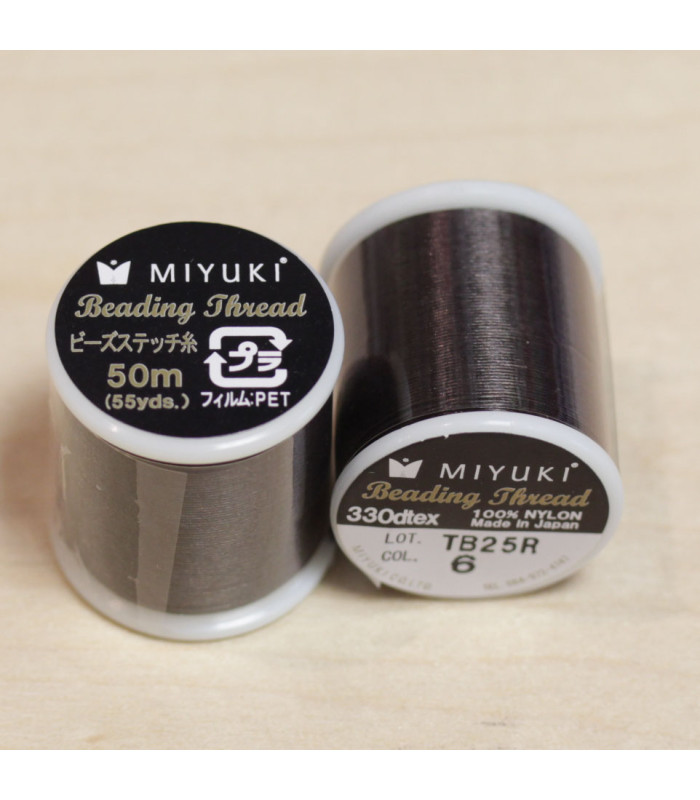 Fil Miyuki - Bobine de 50m - 0,27mm - Marron Foncé - 6