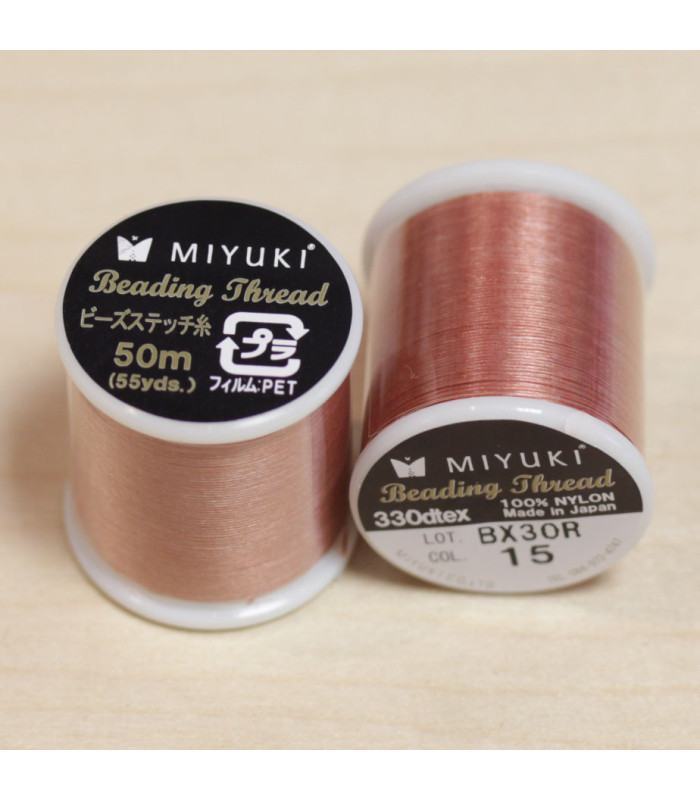 Fil Miyuki - Bobine de 50m - 0,27mm - Marron Rouille - 15