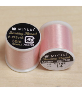 Fil Miyuki - Bobine de 50m - 0,27mm - Rose Clair - 14