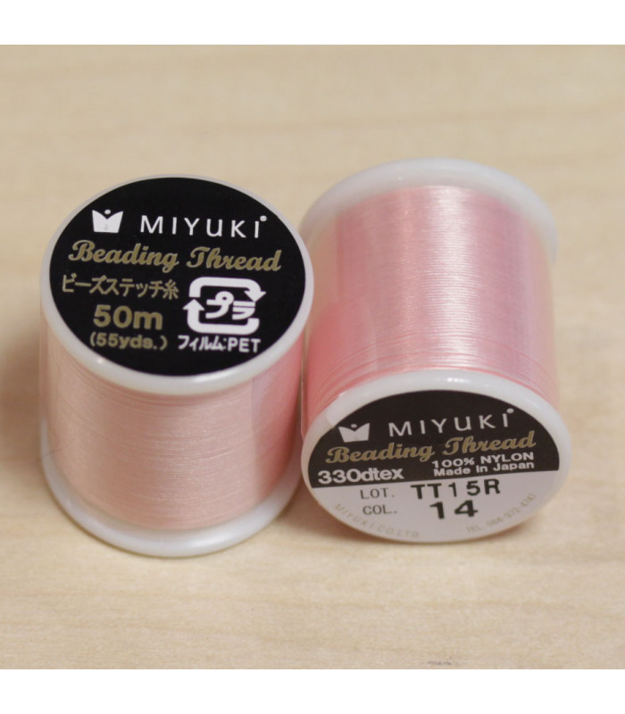 Fil Miyuki - Bobine de 50m - 0,27mm - Rose Clair - 14