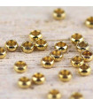 Perles à Ecraser 2x1mm Trou de 1mm - Acier inoxydable - Doré - Lot de 20