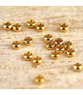 Perles à Ecraser 1,5x0,8mm Trou de 0,8mm - Acier inoxydable - Doré - Lot de 20