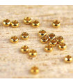 Perles à Ecraser 1,5x0,8mm Trou de 0,8mm - Acier inoxydable - Doré - Lot de 50