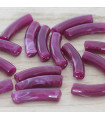 Perle tube incurvée en Acrylique 31x9,5mm - Violet effet marbré
