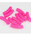 Perle tube incurvée en Acrylique 32x9,5mm - Rose Fluo