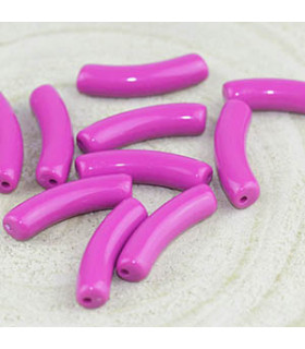 Perle tube incurvée en Acrylique 32x9,5mm - Violet