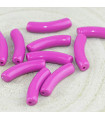 Perle tube incurvée en Acrylique 32x9,5mm - Violet