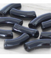 Perle Tube Incurvée en Acrylique 34,5x11mm - Noir