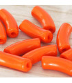 Perle Tube Incurvée en Acrylique 34,5x11mm - Orange Tangerine