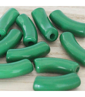 Perle Tube Incurvée en Acrylique 34,5x11mm - Vert Sinople