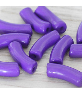 Perle Tube Incurvée en Acrylique 34,5x11mm - Violet