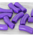 Perle Tube Incurvée en Acrylique 34,5x11mm - Violet