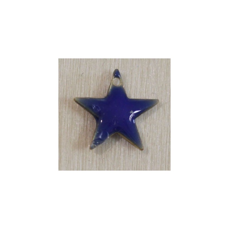 Sequin Emaillé en résine époxy étoile 12x12mm - Bleu Marine