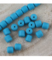 Perles Cylindres 6x6,2mm en pâte polymère style HEISHI - Au fil - Bleu Sarcelle