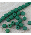 Perles Cylindres 6x6,2mm en pâte polymère style HEISHI - Au fil - Vert Sapin