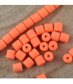 Perles Cylindres 6x6,2mm en pâte polymère style HEISHI - Au fil - Orange