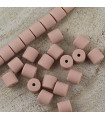 Perles Cylindre 6x6,2mm en pâte polymère style HEISHI - Au fil - Marron Sépia