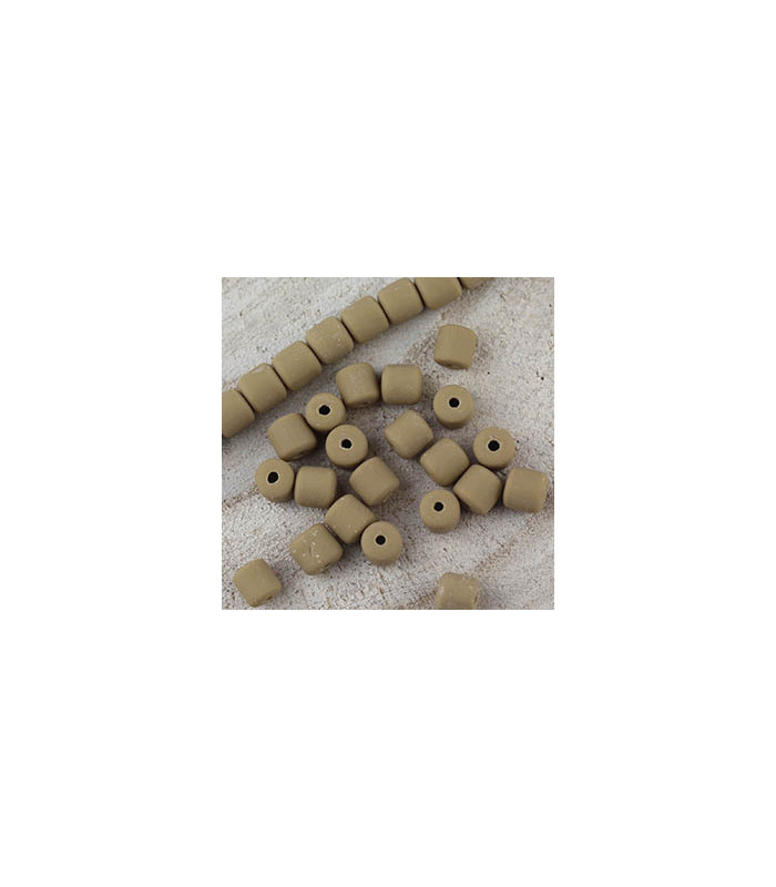 Perles Cylindre 6x6,2mm en pâte polymère style HEISHI - Au fil - Marron Bronze