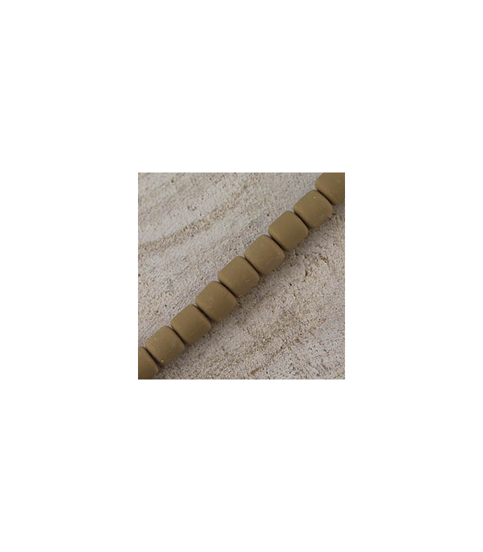 Perles Cylindre 6x6,2mm en pâte polymère style HEISHI - Au fil - Marron Bronze