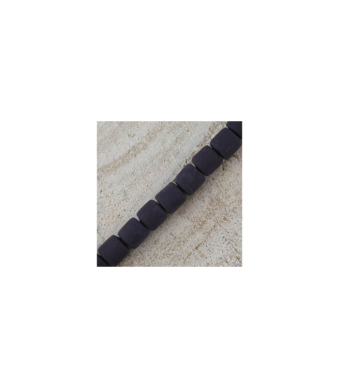 Perles Cylindre 6x6,2mm en pâte polymère style HEISHI - Au fil - Marron Brun