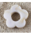 Perle Fleur évidée percée en Acrylique 14x3mm - Beige Marbré en Brun