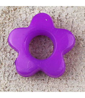 Perle Fleur Evidée non percée en Acrylique 13x3mm - Violet Opaque Brillant