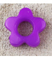 Perle Fleur Evidée non percée en Acrylique 13x3mm - Violet Opaque Brillant