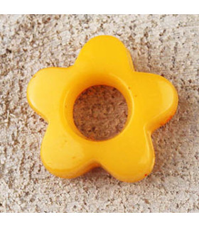 Perle Fleur Evidée non percée en Acrylique 13x3mm - Orange Opaque Brillant