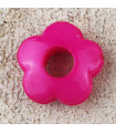 Perle Fleur Evidée non percée en Acrylique 13x4mm - Bombée Rose Fuchsia Opaque Brillant