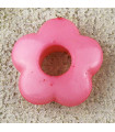 Perle Fleur Evidée non percée en Acrylique 13x4mm - Bombée Rose Opaque Brillant