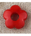 Perle Fleur Evidée non percée en Acrylique 13x4mm - Bombée Rouge Opaque Brillant