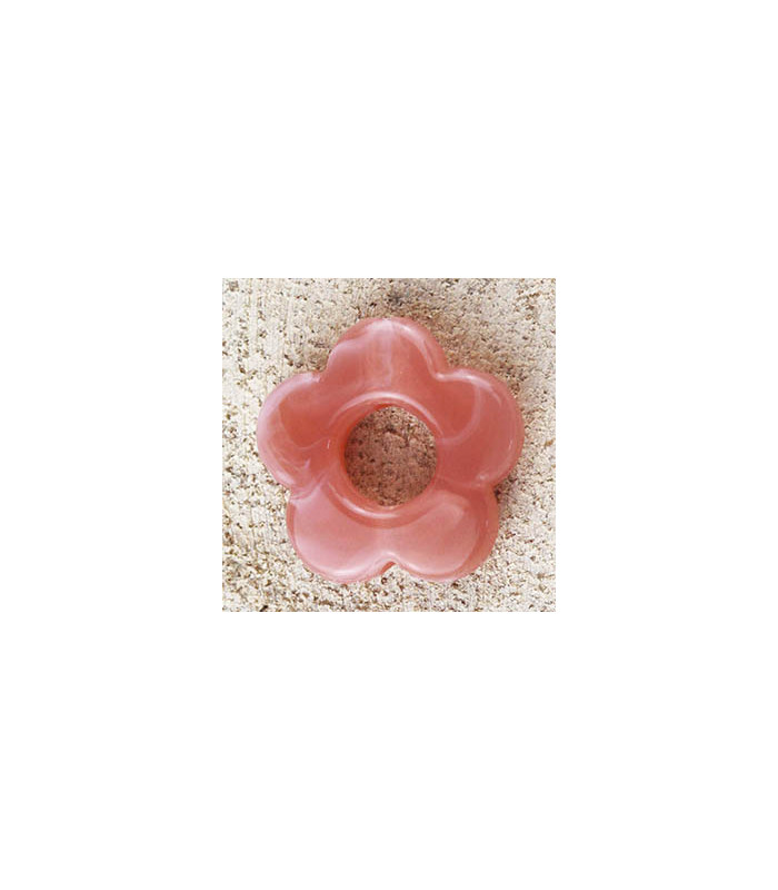 Perle Fleur évidée percée en Acrylique 14x3mm - Cuivre Marbré