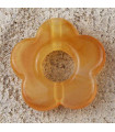 Perle Fleur évidée percée en Acrylique 14x3mm - Jaune Ocre Marbré