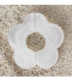 Perle Fleur évidée percée en Acrylique 14x3mm - Blanc Marbré