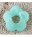 Perle Fleur évidée percée en Acrylique 14x3mm - Vert d'eau Marbré