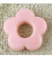 Perle Fleur Evidée percée en Acrylique 14x3mm - Rose Clair Opaque