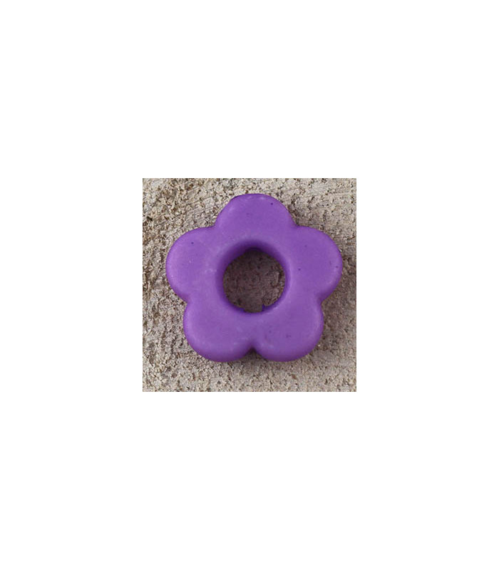 Perle Fleur Evidée percée en Acrylique 14x3mm - Violet mat Opaque