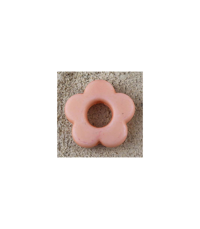Perle Fleur Evidée percée en Acrylique 14x3mm - Rose saumon mat Opaque