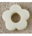 Perle Fleur Evidée percée en Acrylique 14x3mm - Beige mat Opaque
