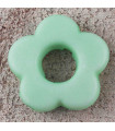 Perle Fleur Evidée percée en Acrylique 14x3mm - Vert d'eau mat Opaque