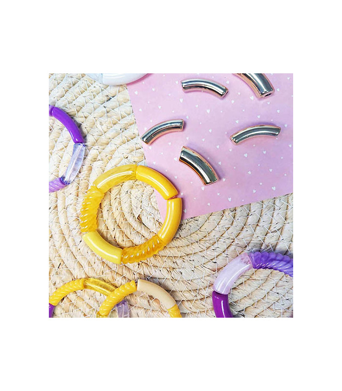 fabriquer  bracelet avec des perles tubes incurvées