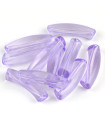Perle tube incurvée en Acrylique 33x8mm - Violet transparent