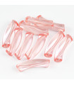 Perle tube incurvée en Acrylique 33x8mm - Rose Saumon Transparent